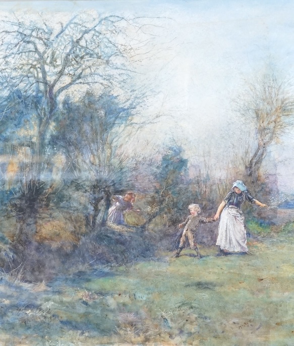 Herbert Nye (exh. 1885-1927), watercolour, ‘Springtime’, signed, details verso, 35 x 30cm